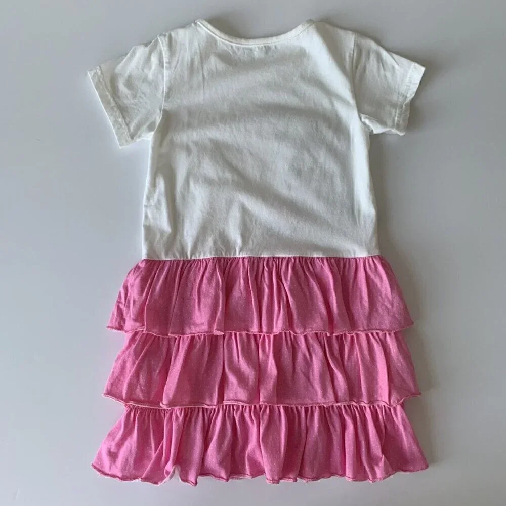Girl Toucan Appliqué Ruffle Skirt Dress Size 130 Fits 5T